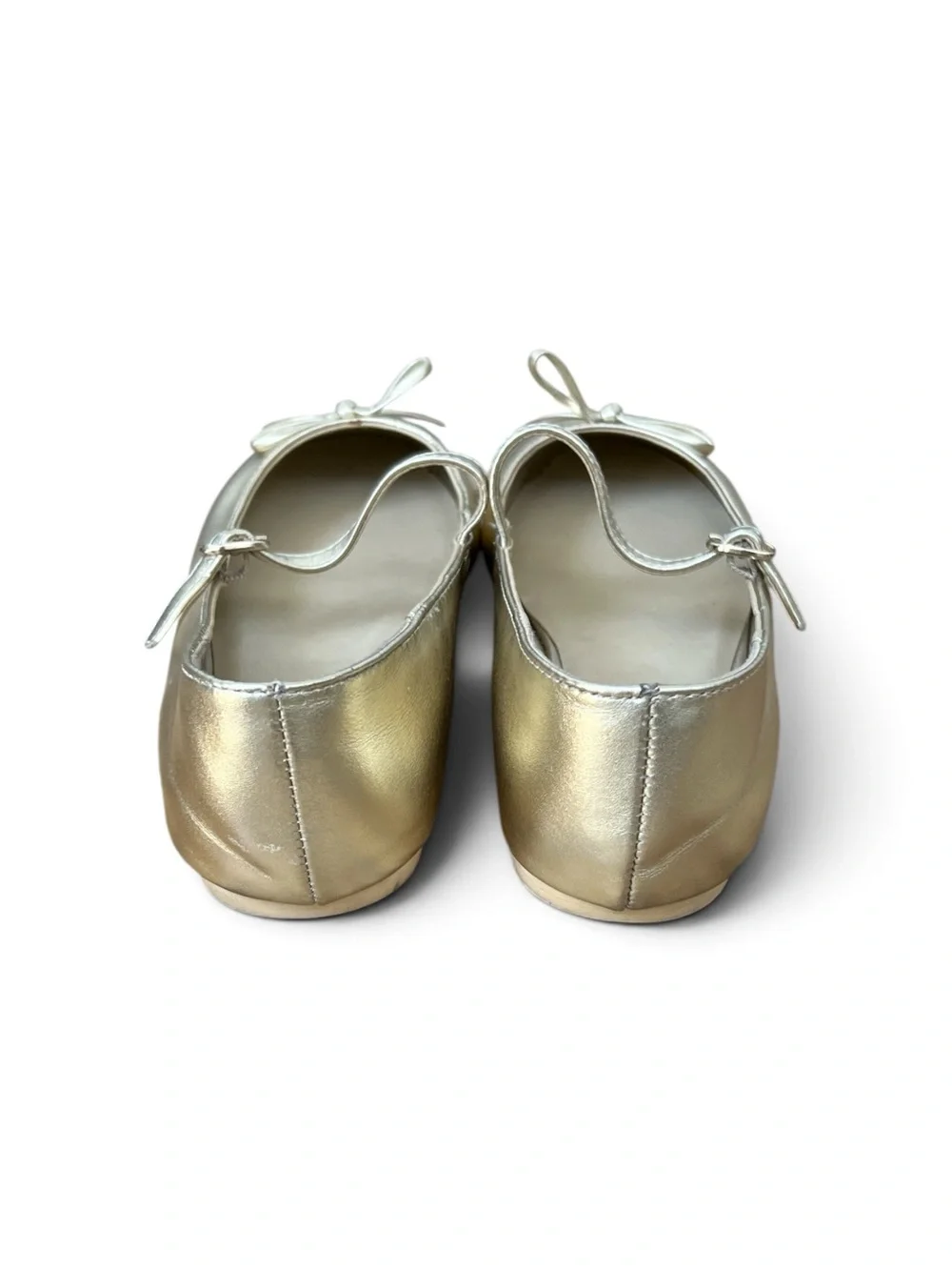 Janie and Jack Metallic Gold Mary Jane Flats with Bow